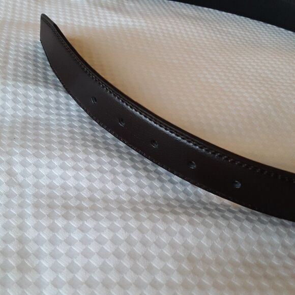 Zanzara Men Black Leather Black/Brown Belt 32/80 - Picture 8 of 12